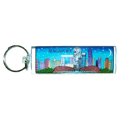 Keyring — Singapore Night Scene (Merlion)