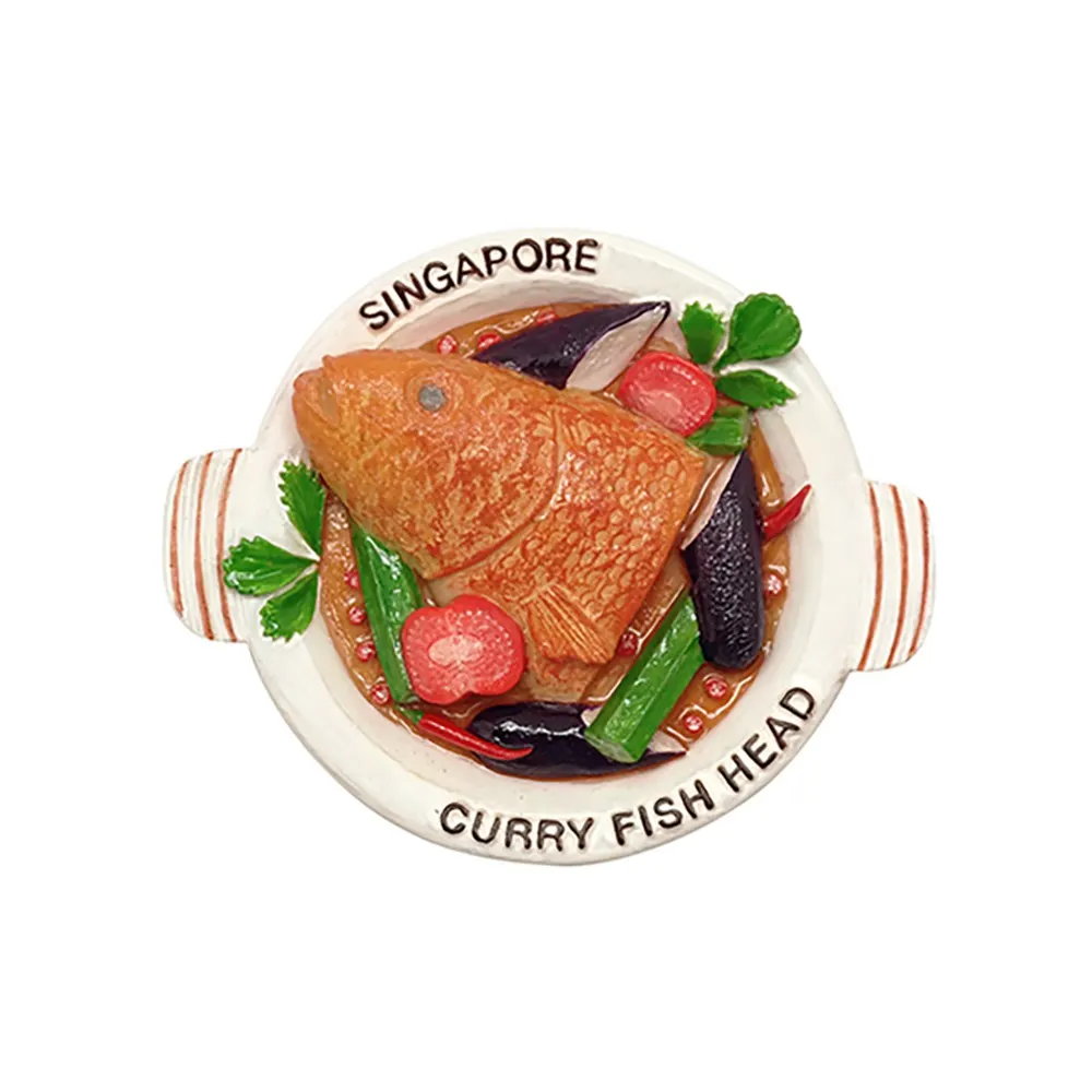 3D Fridge Magnet — Curry Fish Head